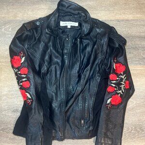 Sebby Collection Black Rose Moto Jacket - Size XL